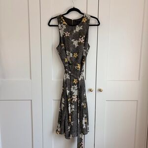 Banana Republic Floral Midi Dress - Brown and Yellow | 10